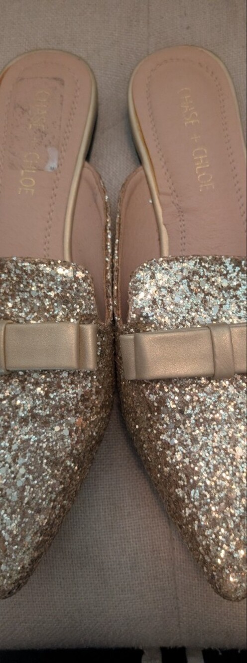 Chase & Chloe Sparkle Mules 7.5